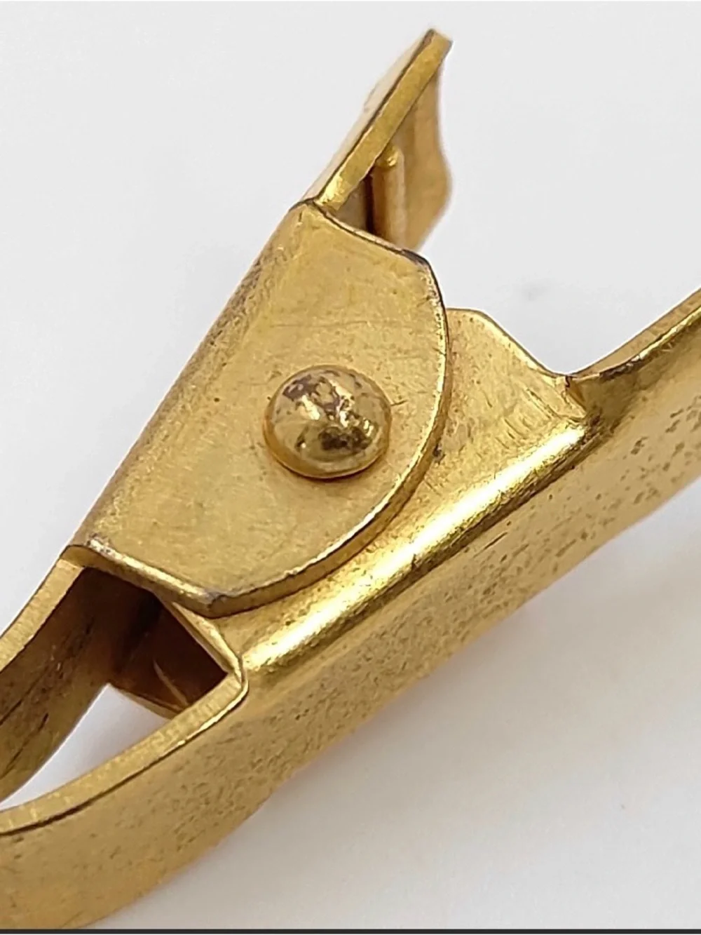 CHANEL Gold Tone Logo Hair Barrette